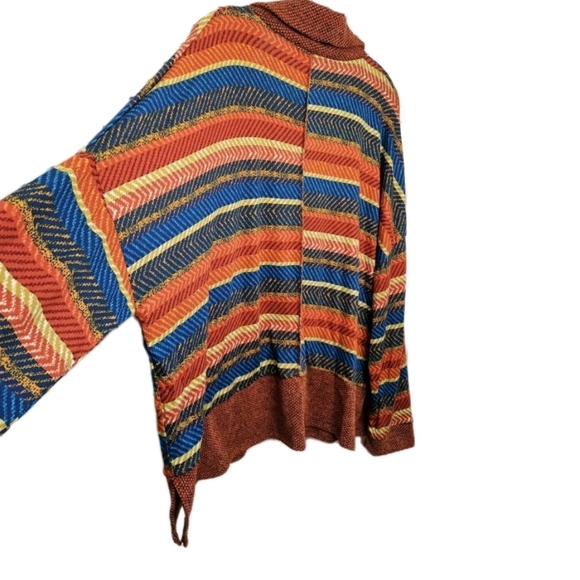 Haptics Multicolor Striped Long Sleeve Stretchy Shirt Women's Plus Size 1X NEW - Picture 6 of 10